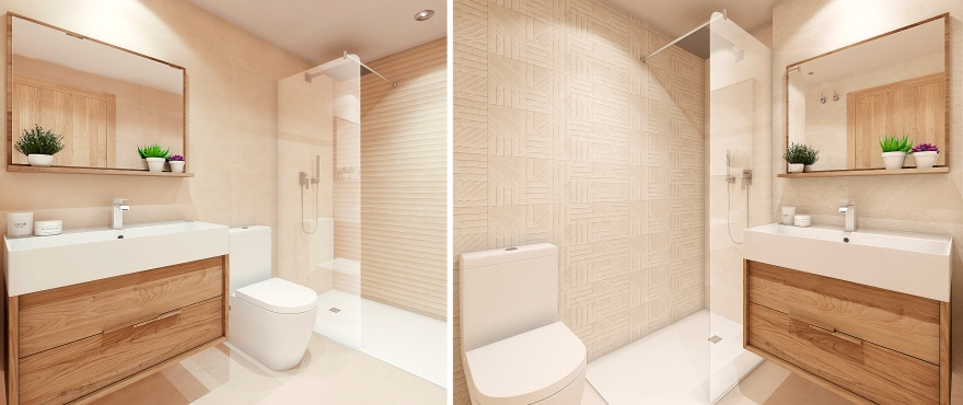 Solemar, Casares Playa: Full modern bathroom with shower screen installed.