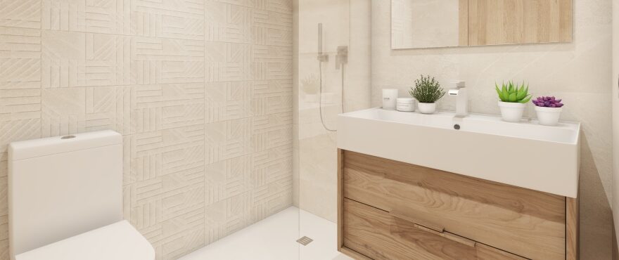 Solemar, Casares Playa: Full modern bathroom with shower screen installed.