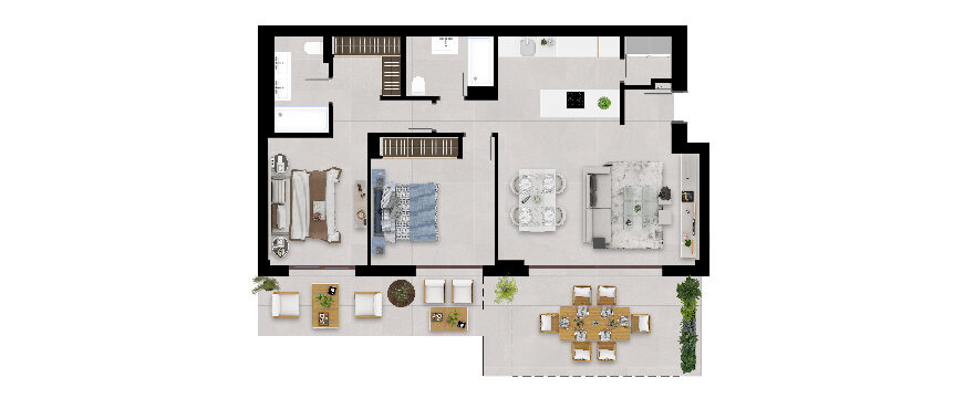 Almazara Hills Grundriss Apartment mit 2 Schlafzimmern