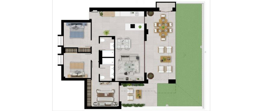 Almazara Hills, plan d'un appartement à 3 chambres