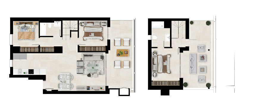 Solana Village, plan 3 bedrooms, penthouse - duplex