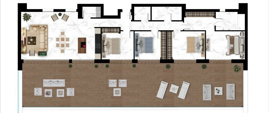 Terra, plan of 4-bed penthouse apartment