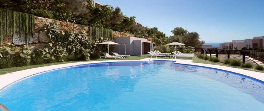 Almazara Views, Istán: new townhouses with communal gardens and pools