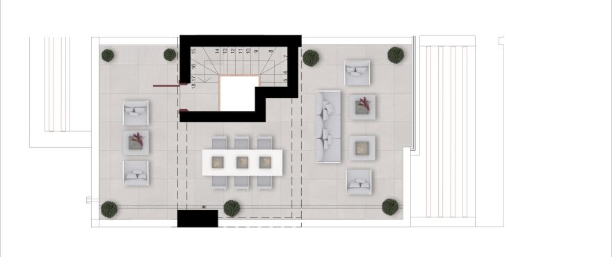 Almazara Views, floorplan 3 bedrooms, solarium