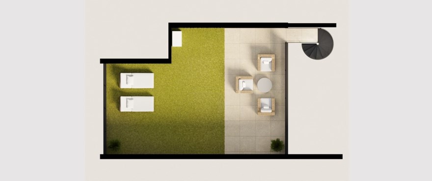 Breeze, Balcon de Finestrat, 2-bedroom apartment floor plan. Floor 1. Solarium