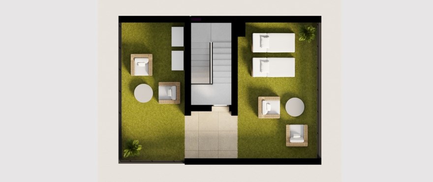 Breeze, Balcon de Finestrat, 3-bedroom terraced house floor plan. Solarium