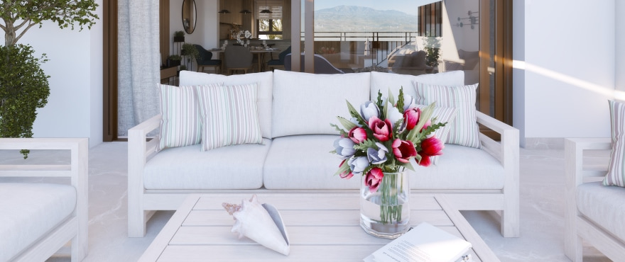 Large terrace with panoramic views of the golf course at La Cala Resort