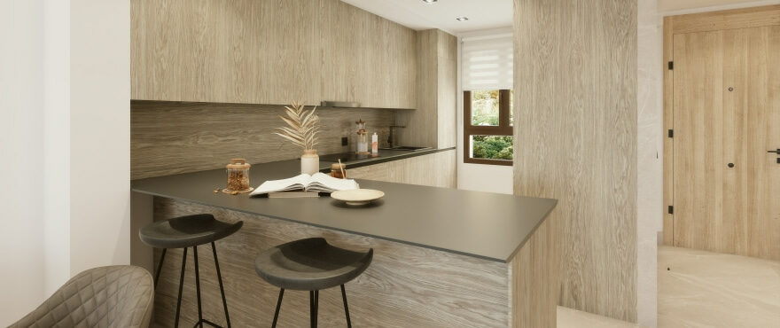 Modern open kitchen at the new townhouses at Belaria