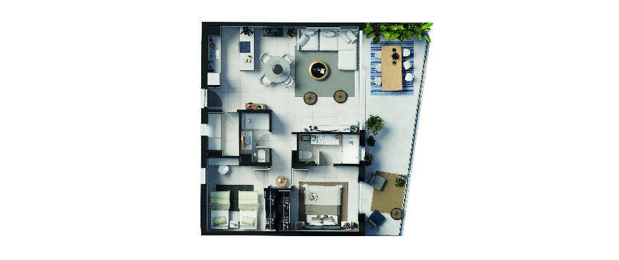 La Mar Cala d’Or, 2-bedroom apartment plan