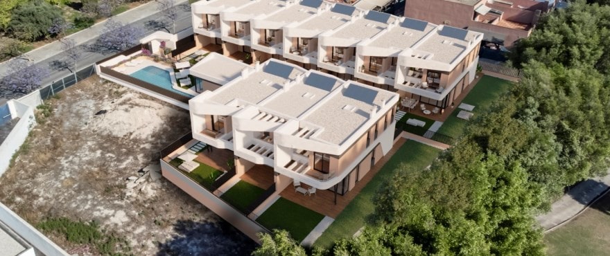 Nieuwbouwproject met geschakelde woningen in de woonwijk Alicante Golf