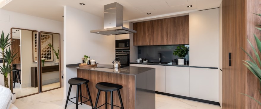 Mare, Lichtgevende woonkamer - eetkamer in nieuwe flats te koop
