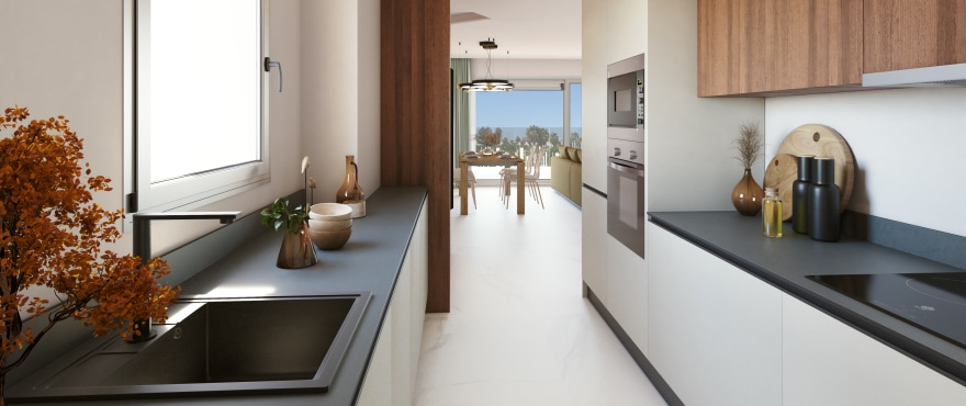 Mare, Wohnzimmer integriert in moderne Küche