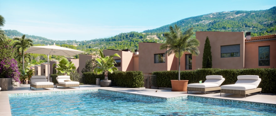 Nuevas exclusivas casas adosadas con piscina comunitaria en Esporles