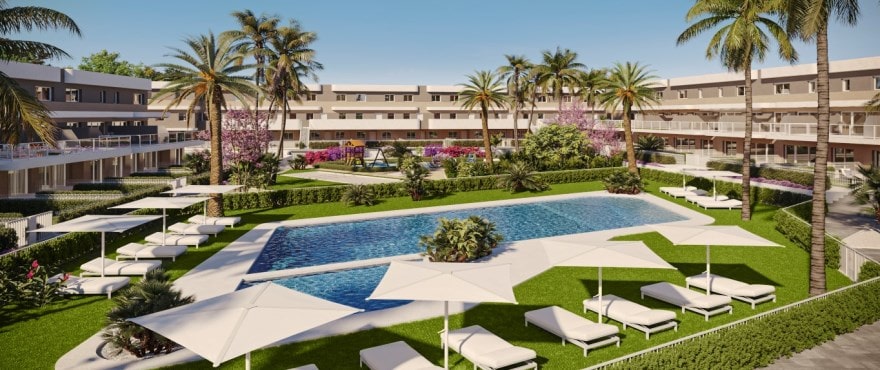 Allure: Nuevos apartamentos y duplex en venta en Elche, Alicante, de 2 y 3 dormitorios. Piscina comunitaria. Costa Blanca