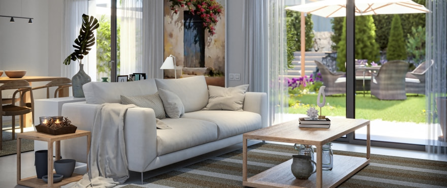 Bright and spacious living room at Es Voltor, Esporles
