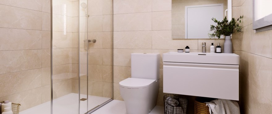 Allure: Cuarto de baño moderno y con ducha en apartamentos en Elche