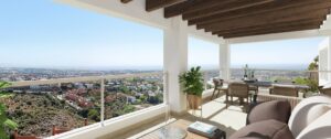 Terrace with spectacular views from the penthouse of Altura 160.