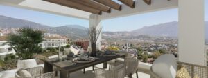 Terrace with spectacular views from the penthouse of Altura 160.