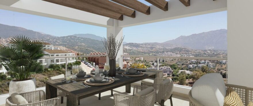 Terraza del ático de Altura 160 con vistas espectaculares