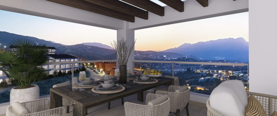 Terraza del ático de Altura 160 con vistas espectaculares