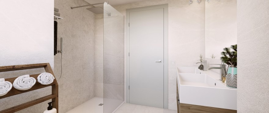 Moderno baño en apartamentos en venta Altura 160