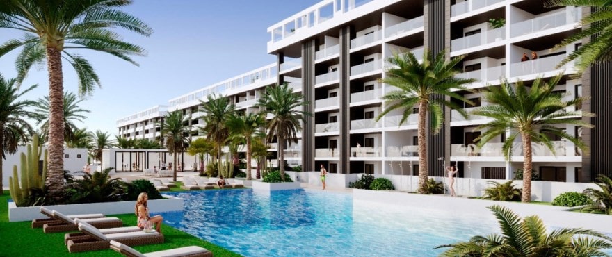 Eden Beach: new apartments with swimming pools and communal garden. Torrevieja.