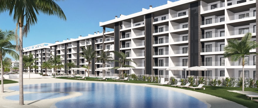 Eden Beach: new apartments with swimming pools and communal garden. Torrevieja.