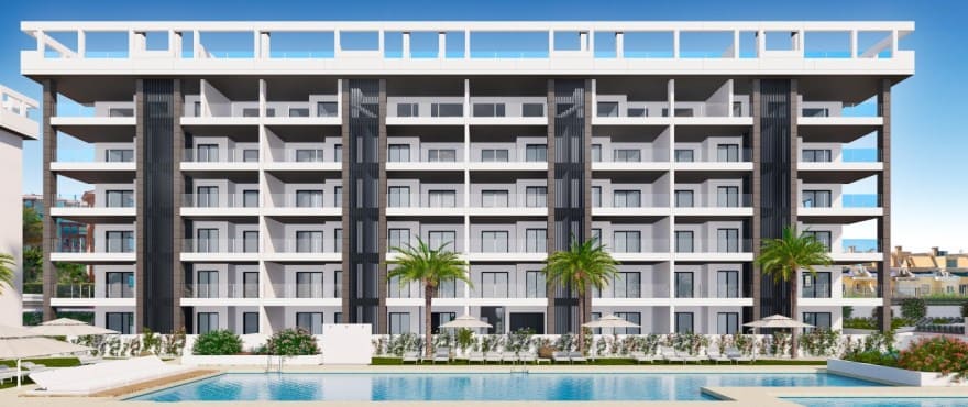 Eden Beach: nowe apartamenty z basenami i ogrodem wspólnym. Torrevieja.