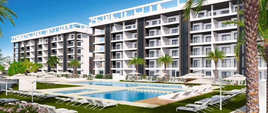 Eden Beach: nowe apartamenty z basenami i ogrodem wspólnym. Torrevieja.