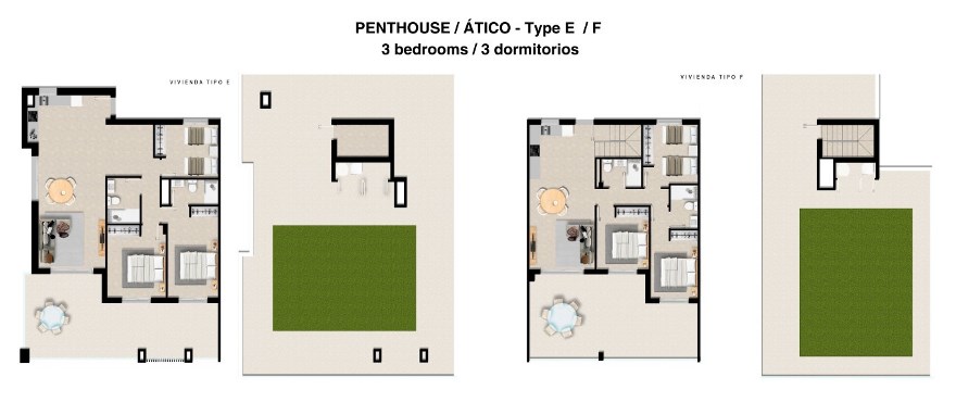 Plan new 3 bed penthouses with solarium - Eden Beach - Phase 2