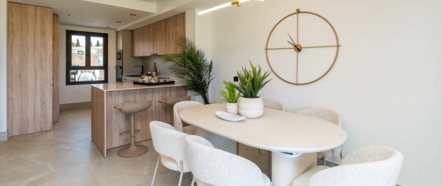 Modern open kitchen at the new townhouses at The Meadows.