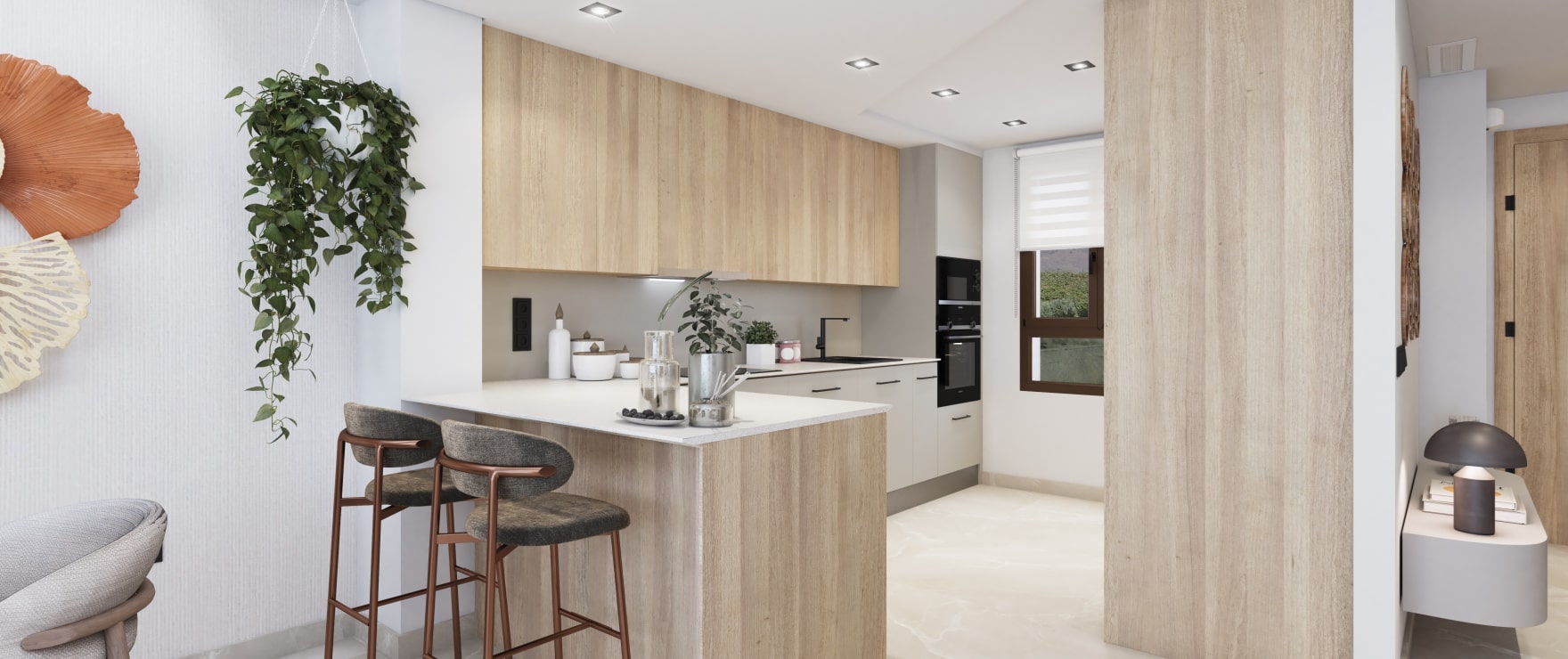 Modern open kitchen at the new townhouses at The Meadows