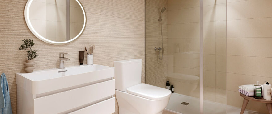 Baño completo en los nuevos apartamentos en Denia