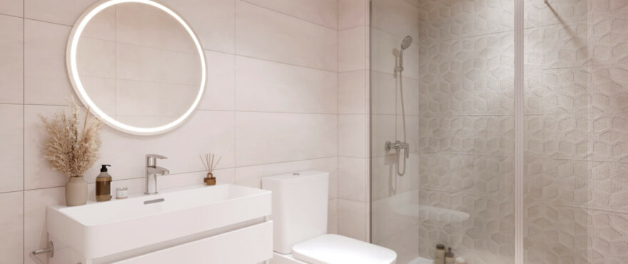 Baño completo en los nuevos apartamentos en Denia