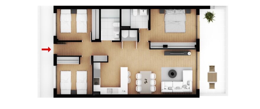 Sora, primer piso 3 dormitorios