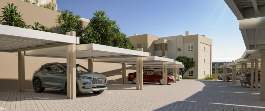 Spacious outdoor parking
