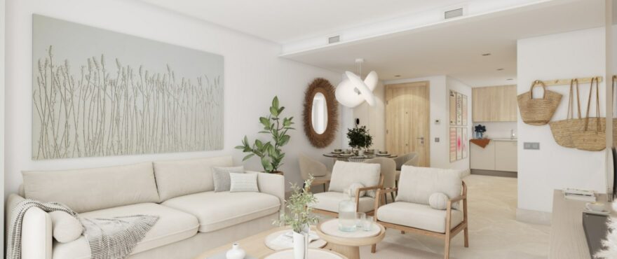 Salón amplio y luminoso con vistas panorámicas al mar