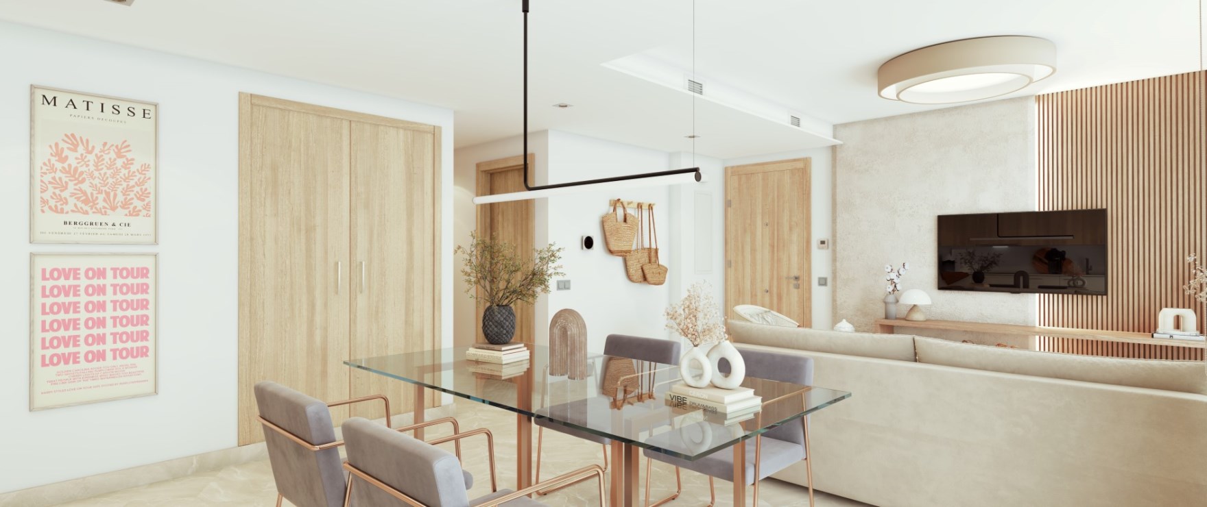 Ruime en heerlijk lichte woonkamer met panoramisch zeezicht