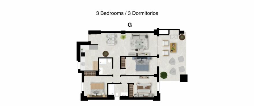 Valley Views, floorplan 3 bedrooms