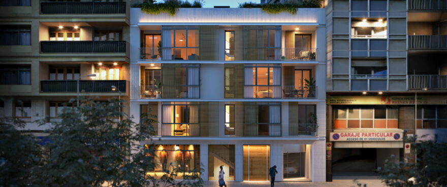 6 Palma, facade of the new apartments for sale in Palma