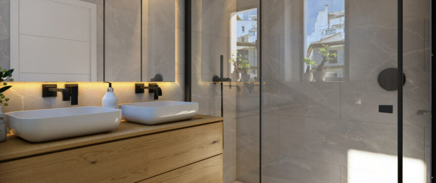 Fully fitted bathroom in the new apartments