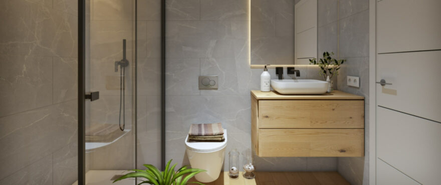 Fully fitted bathroom in the new apartments