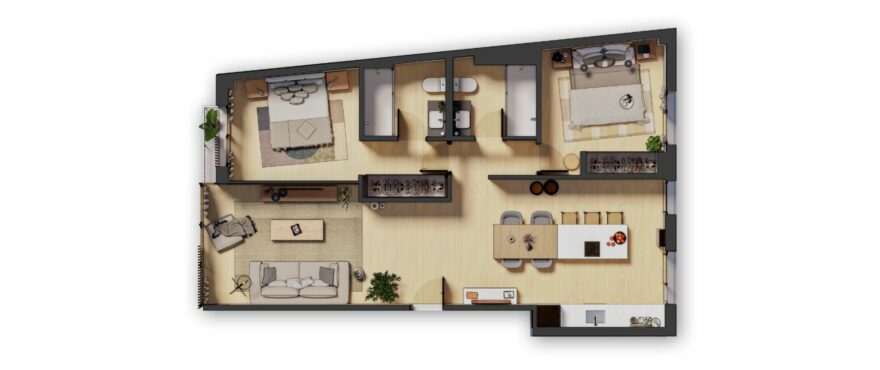 6 Palma, floor plan 2 bedrooms apartment