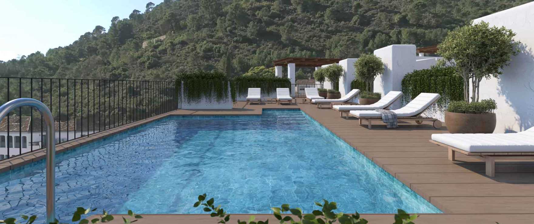 Fuente Lirios, apartamentos con piscina en solarium, Benahavís