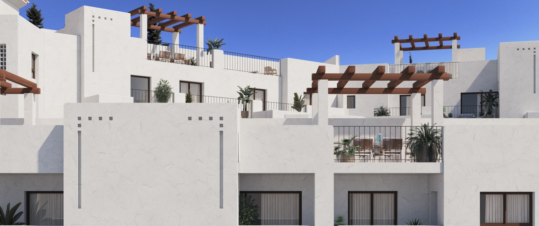 Terraza de los nuevos apartamentos de Fuente Lirios, Benahavís.