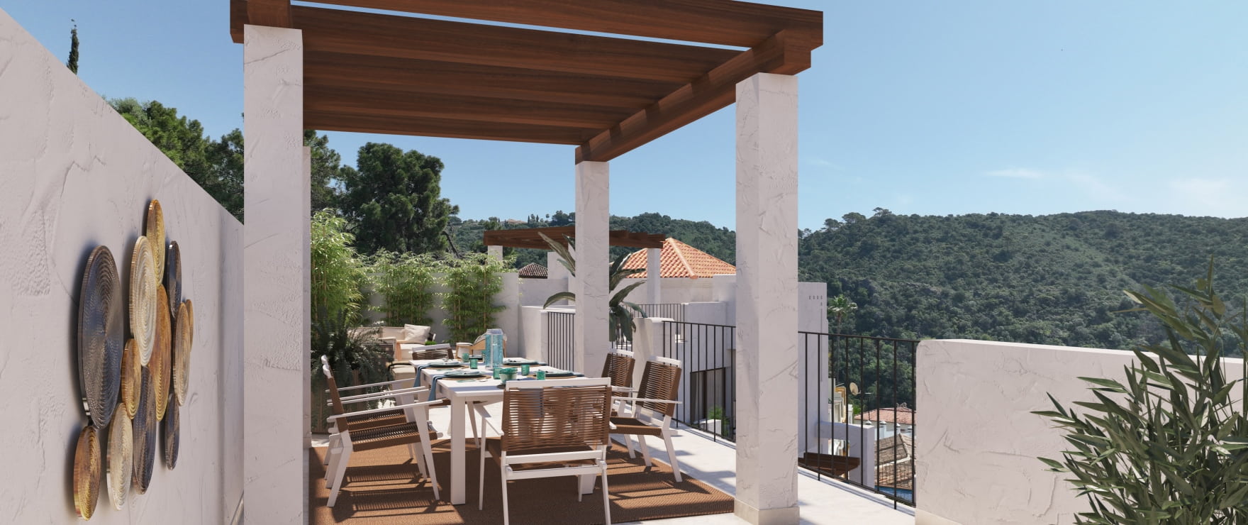 Terraza de los nuevos apartamentos de Fuente Lirios, Benahavís.