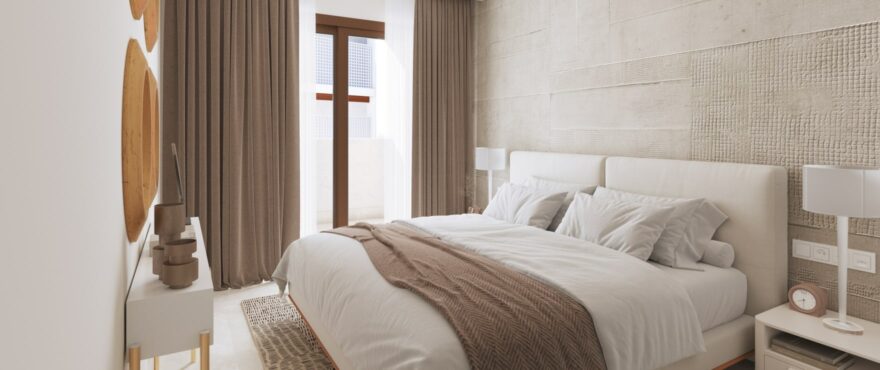 Bedroom at the apartments for sale at Fuente Lirios