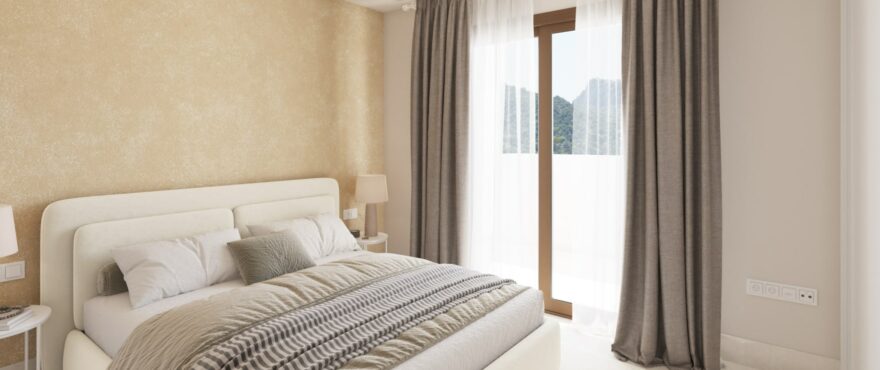 Bedroom at the apartments for sale at Fuente Lirios