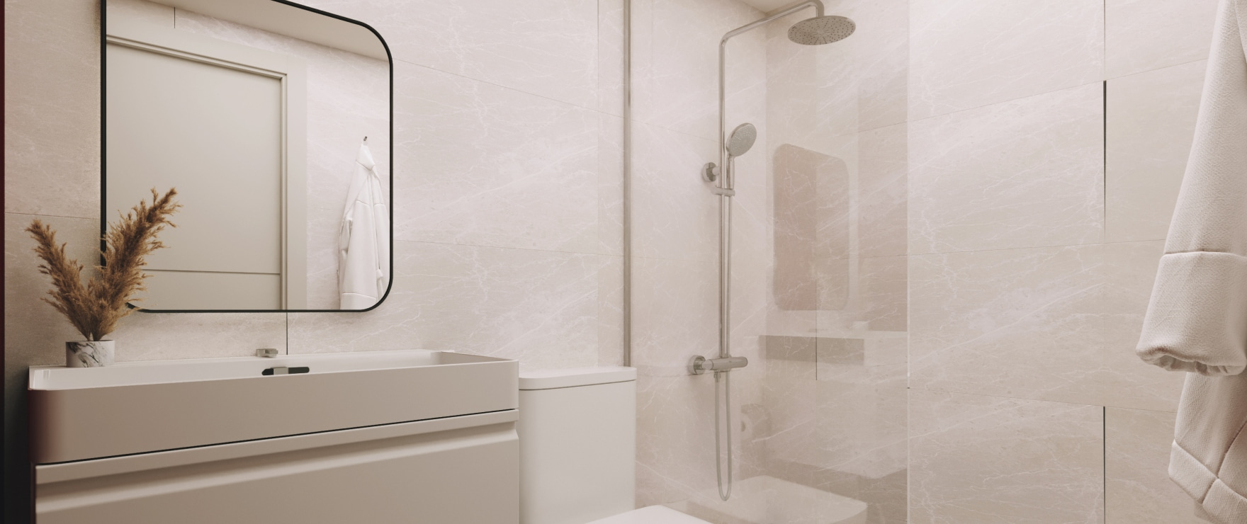 Salle de bains moderne entièrement équipée