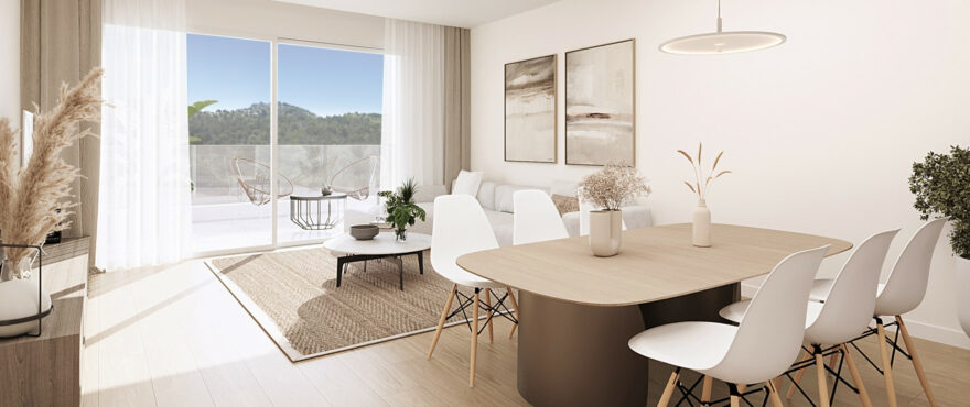 Bright living room at the new homes at Siena